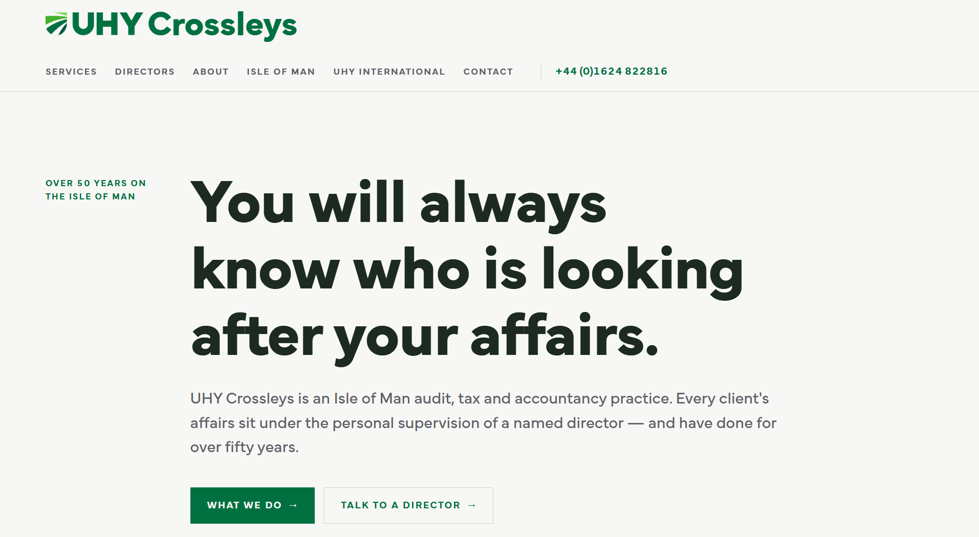 Desktop view preview of UHY Crossleys
