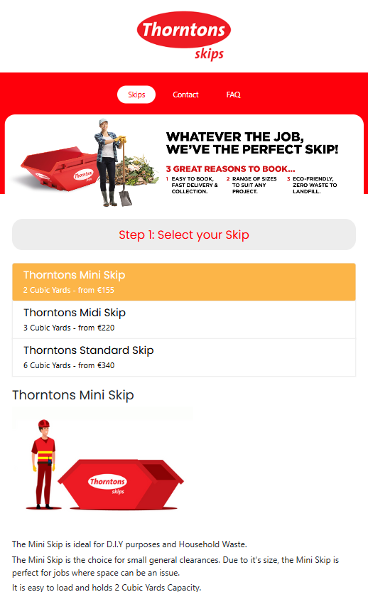 Mobile view preview of Thorntons Recycling + Skip.ie